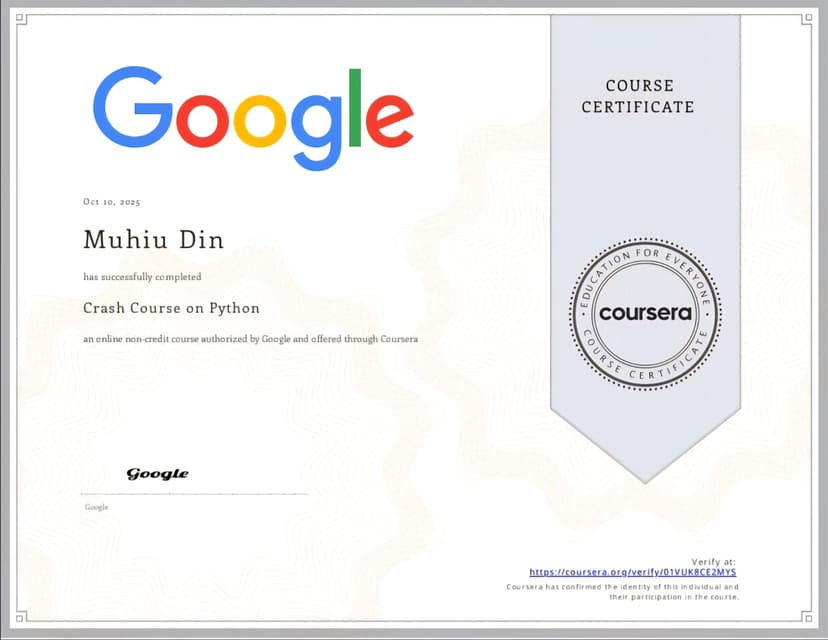 Google – Python Crash Course